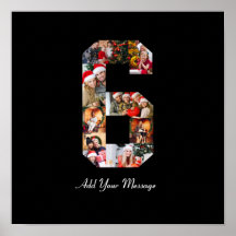 Black and White Number 6 Photo Collage