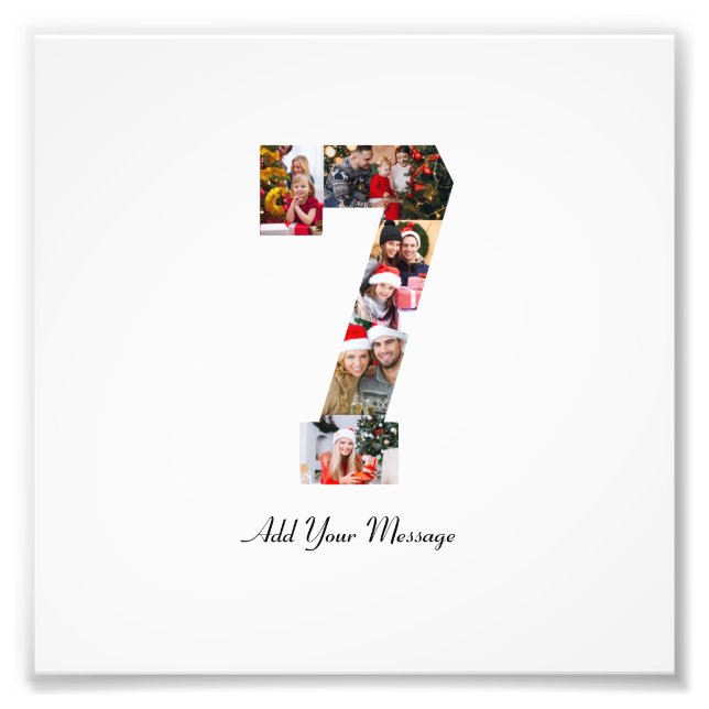 Black and White Number 7 Photo Collage (Front)