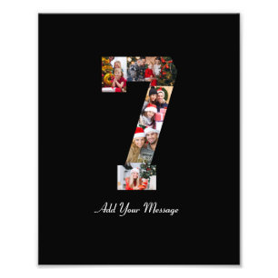 Black and White Number 7 Photo Collage