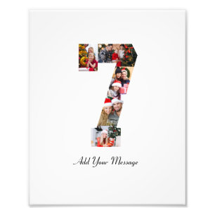 Black and White Number 7 Photo Collage