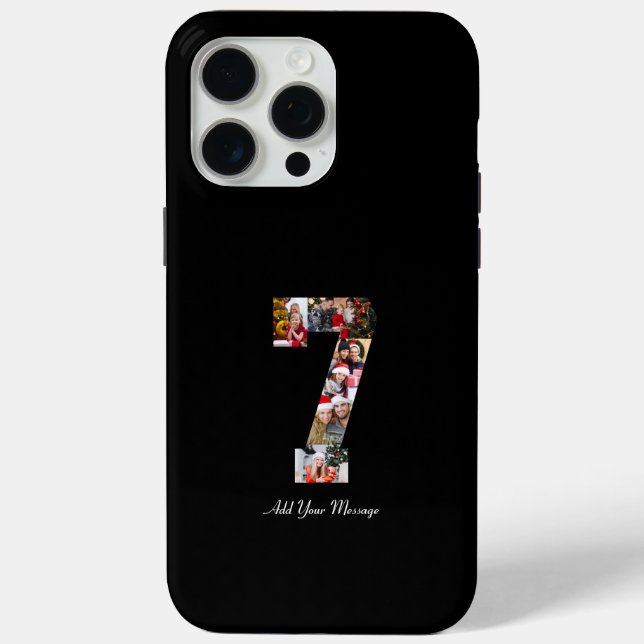 Black and White Number 7 Photo Collage Case-Mate iPhone Case (Back)