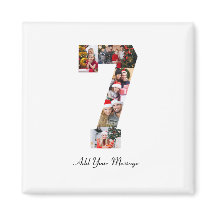 Black and White Number 7 Photo Collage