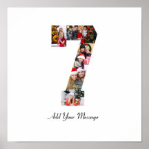 Black and White Number 7 Photo Collage