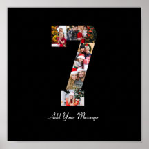 Black and White Number 7 Photo Collage