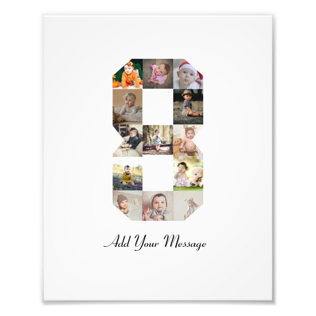 Black and White Number 8 Photo Collage (Front)