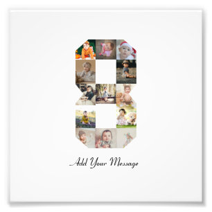 Black and White Number 8 Photo Collage