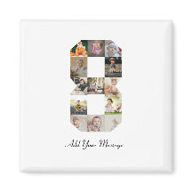 Black and White Number 8 Photo Collage