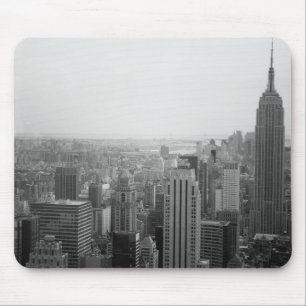 Black and White NYC Skyline Cityscape Mouse Mat
