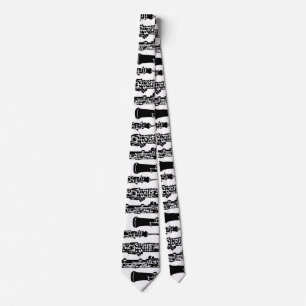 Black and White Oboe Tie