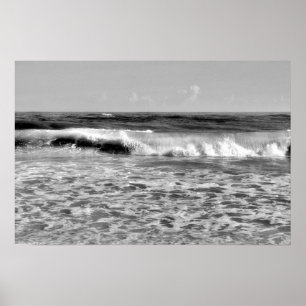 Black and White Ocean Sea Photo 177 Poster