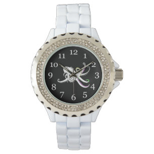 Black and White Octopus Bright Colourful Tentacles Watch