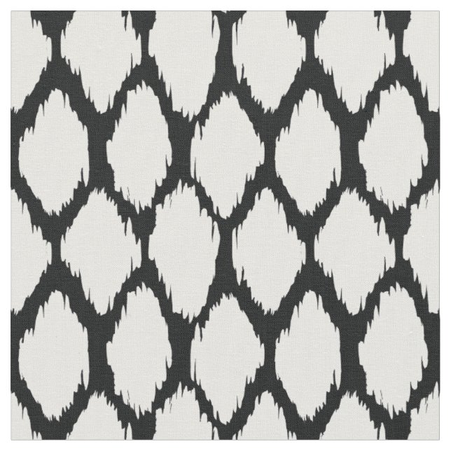 Black and White Ogee Pattern Fabric (Close Up)