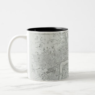 Black and White Old London City Map  Two-Tone Coffee Mug