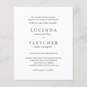 Black and White Old Money Budget Wedding Invite