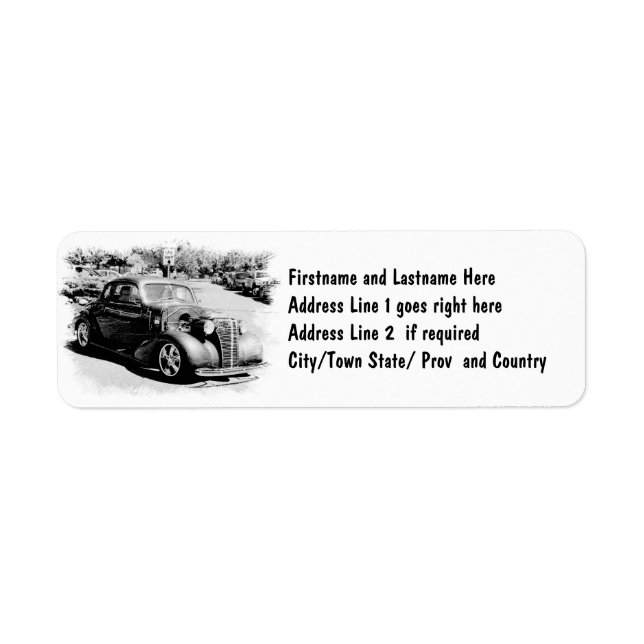 Black and White Oldie - Vintage Auto (Front)