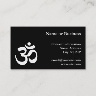 Black and White Om Symbol Business Card