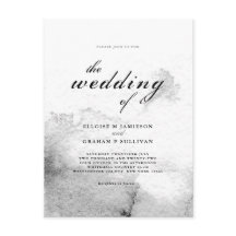 Black and White Ombre Calligraphy Wedding
