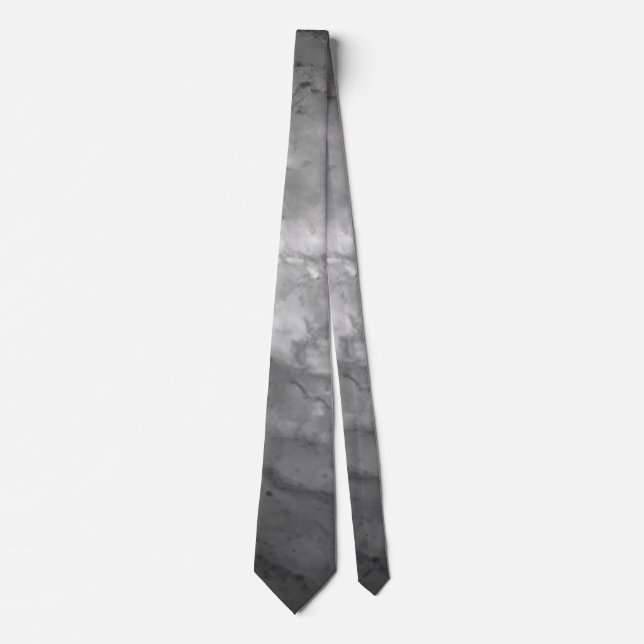 Black and White Ombre Marble Elegant Modern Chic  Tie (Front)