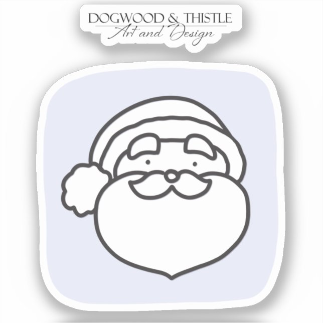 Black and White on Purple Doodle Christmas Santa (Front)