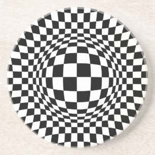 Black and White Op Art Coaster