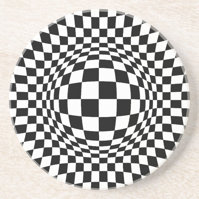Black and White Op Art Coaster (Front)