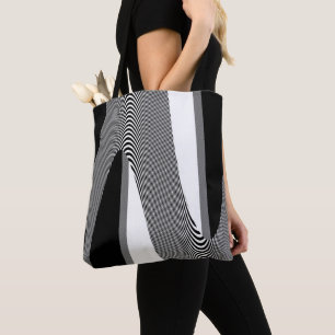 Black And White Op Art Design, Totebag Tote Bag