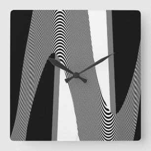 Black And White Op Art Design, Wall Clock