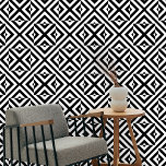 Black and White Op Art Geometric Pattern Wallpaper<br><div class="desc">This wallpaper features a bold geometric pattern in a monochromatic colour scheme. Against a clean white background, interconnected black lines form a repetitive array of diamond and cross shapes. The graphic style evokes the elegance of Art Deco, with sharp lines and strong forms. This modern yet classic design could enhance...</div>