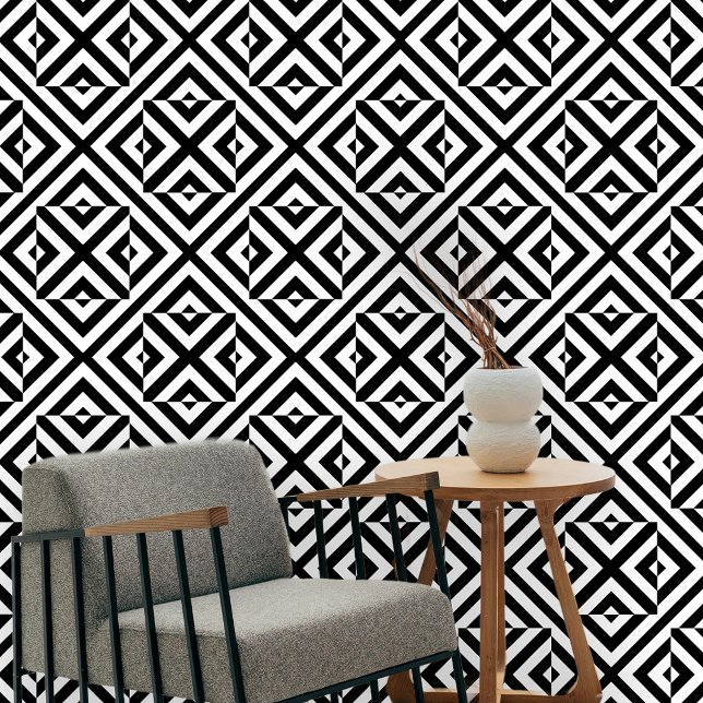 Black and White Op Art Geometric Pattern Wallpaper (Creator Uploaded)