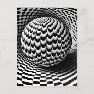 Black And White Op-Art Postcard
