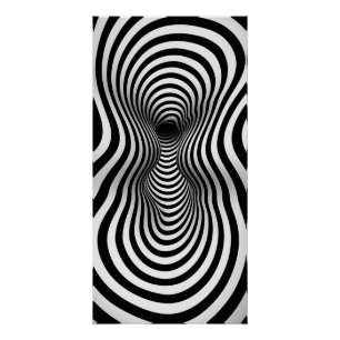 Black and White Op art Poster