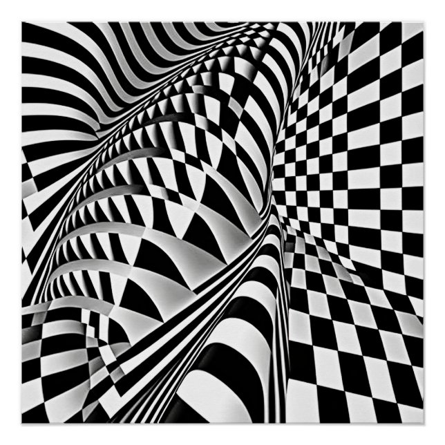 Black And White Op-Art Poster (Front)