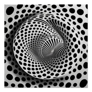 Black And White Op-Art Poster