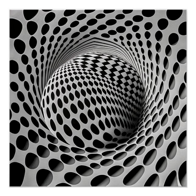 Black And White Op-Art Poster (Front)