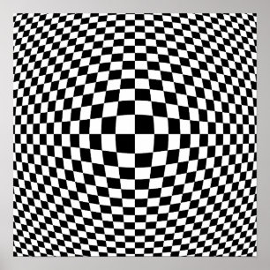 Black and White Op Art Poster