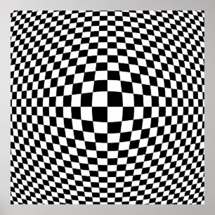 Black and White Op Art  Poster