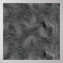 Black and White Op Art Swirl Pattern