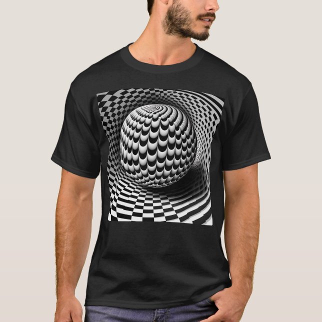 Black And White Op-Art T-Shirt (Front)