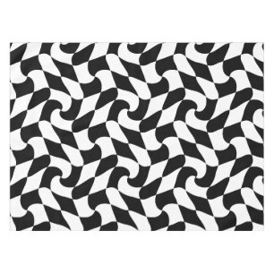 black and white optical art tablecloth