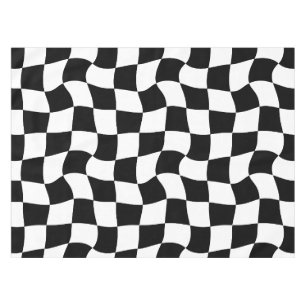black and white optical art tablecloth