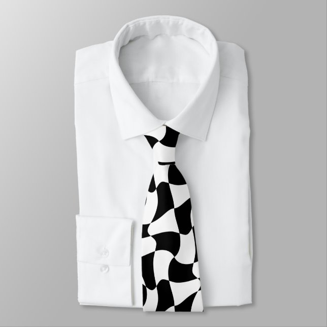 black and white optical art tie (Tied)