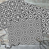Black and White Optical Illusion Mosaic Patterns