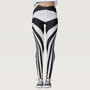 Black and White Optical Illusion Swirl Leggings