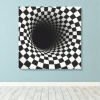 Black and White Optical Illusion Tunnel