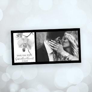 Black and White Orchids Wedding Save the Date
