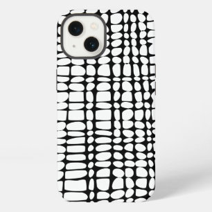 Black and White Organic Grid Pattern Abstract Art iPhone 13 Case