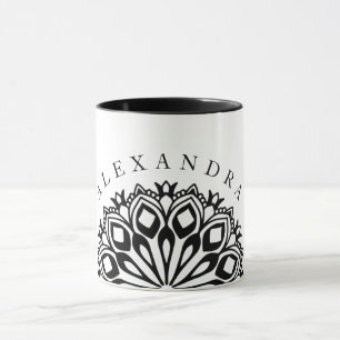 Black and White ornament mandala Mug
