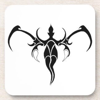 Black and White Ornate Tribal Elephant Mandala Coaster