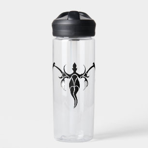 Black and White Ornate Tribal Elephant Mandala Water Bottle