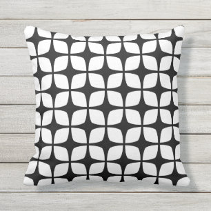 Black and White Outdoor Pillows - Modern Pattern